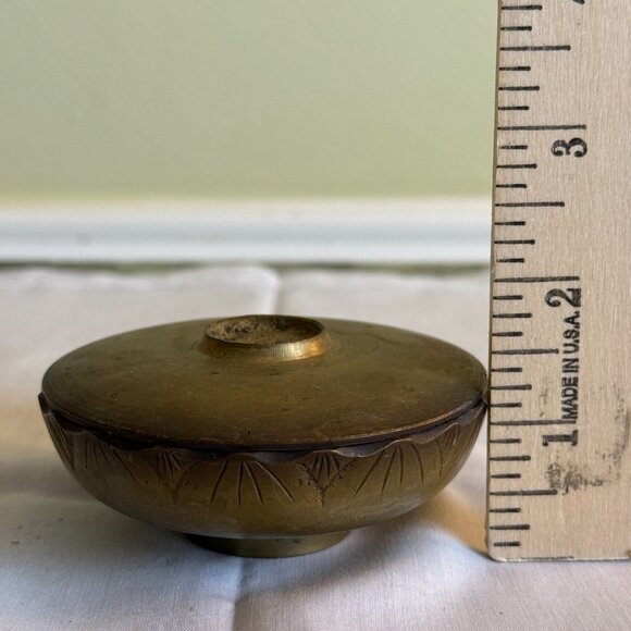 Vintage Brass Incense Burner/Trinket Dish with Lid - Picture 7 of 7